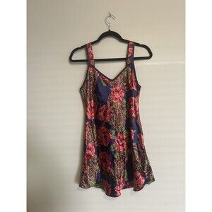 Sleep Solutions Y2k Medium Vintage Satin Paisley Slip Gown Sleepwear
